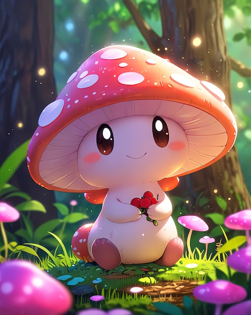 Adorable mushroom illustration