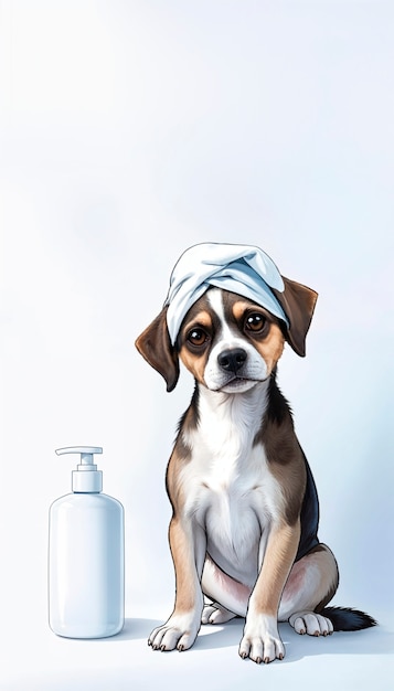 Free Photo adorable pet enjoying a spa day illustration