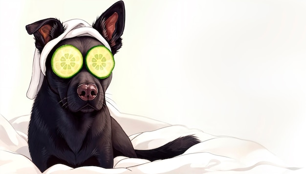 Free Photo adorable pet enjoying a spa day illustration