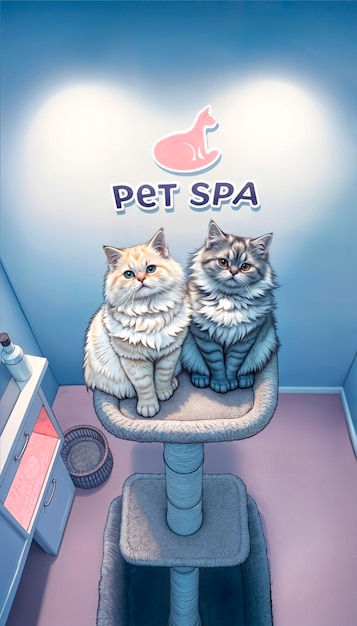 Free Photo adorable pet enjoying a spa day illustration