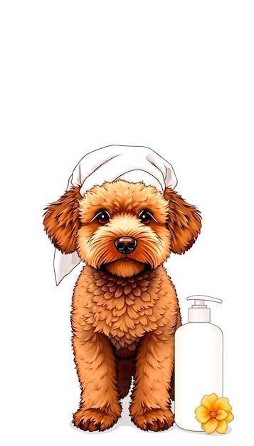 Free Photo adorable pet enjoying a spa day illustration