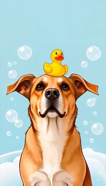 Free Photo adorable pet enjoying a spa day illustration