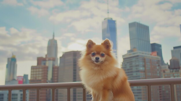 Adorable portrait of pomeranian dog