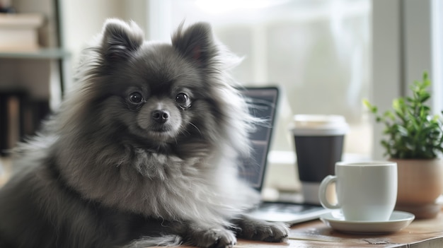 Free Photo adorable portrait of pomeranian dog