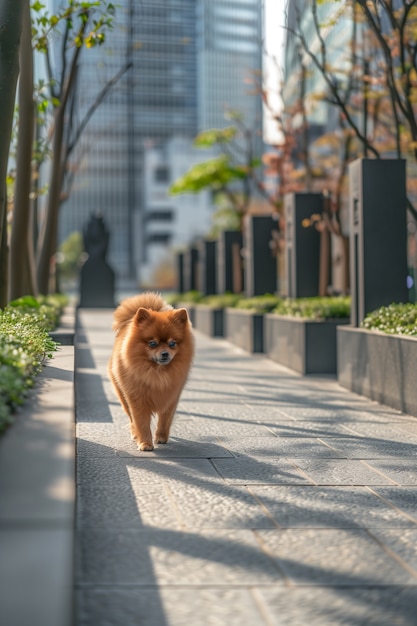 Adorable portrait of pomeranian dog