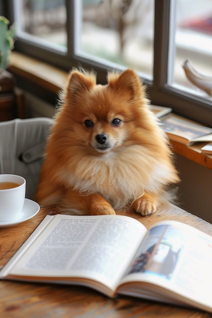 Free photo adorable portrait of pomeranian dog