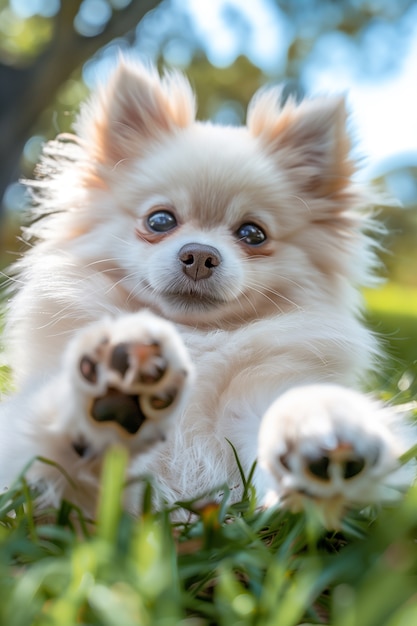 Free photo adorable portrait of pomeranian dog