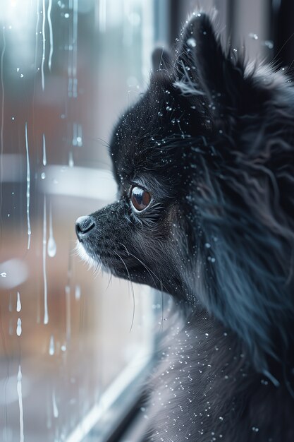 Free Photo adorable portrait of pomeranian dog