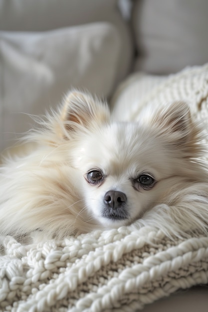 Free Photo adorable portrait of pomeranian dog