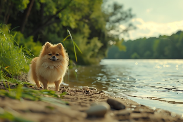 Free photo adorable portrait of pomeranian dog