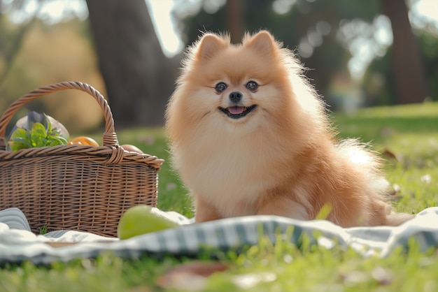 Free Photo adorable portrait of pomeranian dog