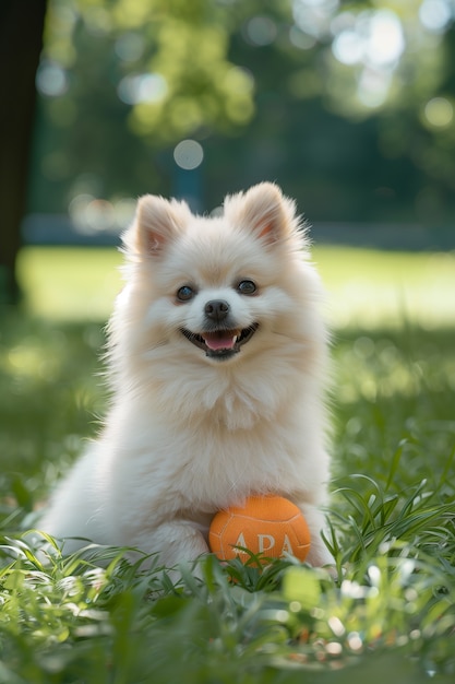 Free Photo adorable portrait of pomeranian dog