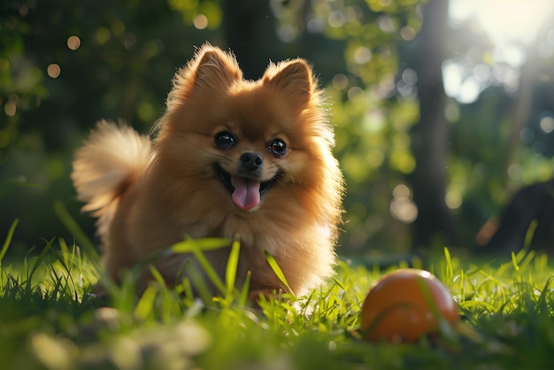 Free Photo adorable portrait of pomeranian dog