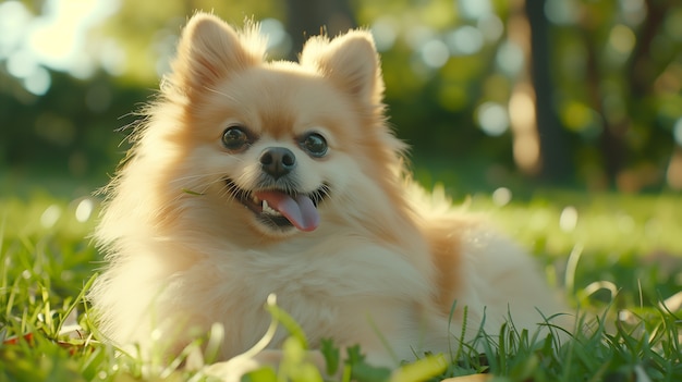 Free photo adorable portrait of pomeranian dog