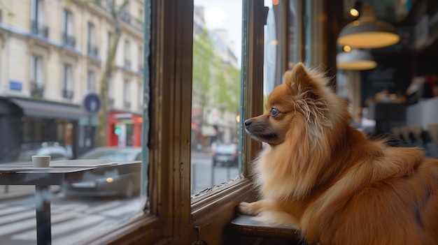 Free Photo adorable portrait of pomeranian dog