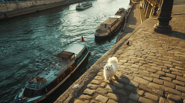 Adorable portrait of pomeranian dog