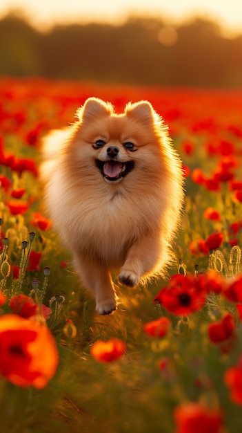 Free photo adorable portrait of pomeranian dog