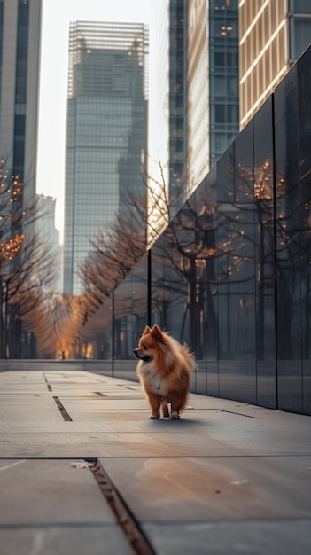 Adorable portrait of pomeranian dog