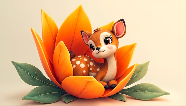 Free photo adorable  tiny animal illustration