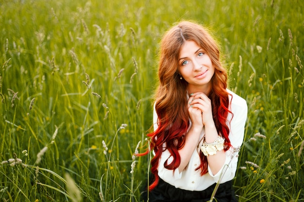 Free Photo adorable woman posing with a big smile