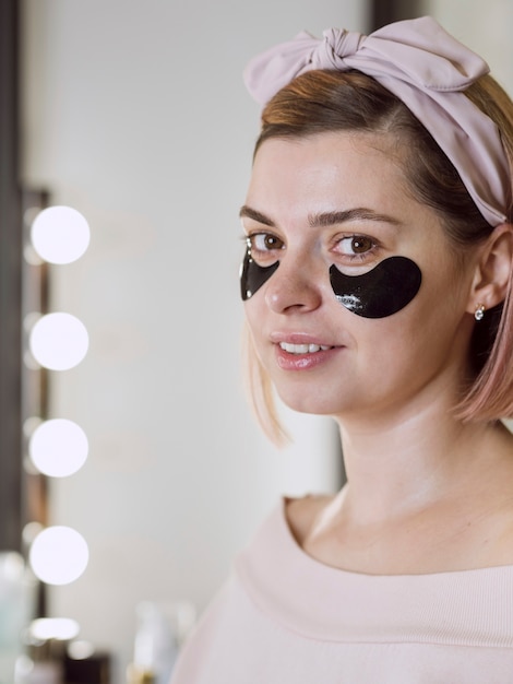 Adorable woman with face mask