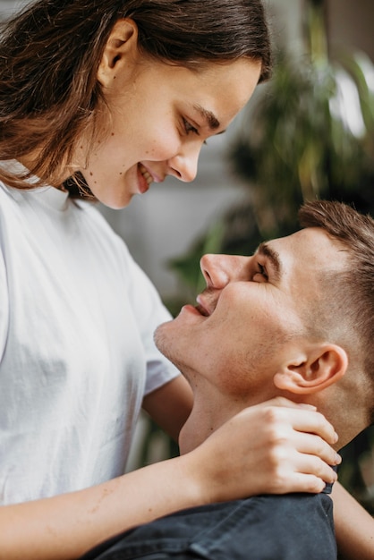 Adorable young couple in love