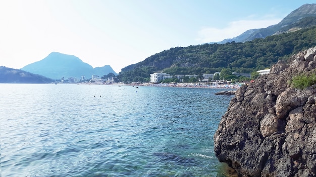 Adriatic sea coast in Sutomore in Montenegro