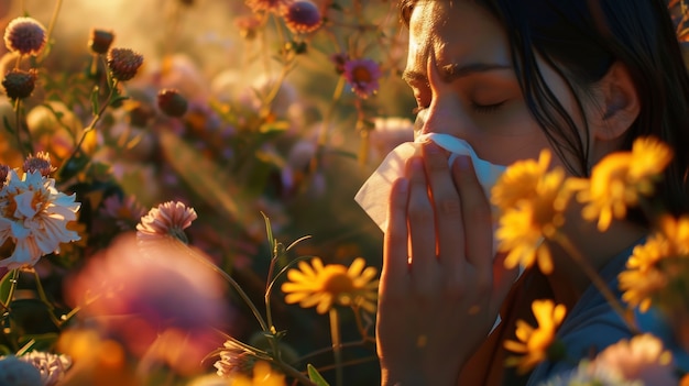 Free Photo adult blowing their snot in a tissue