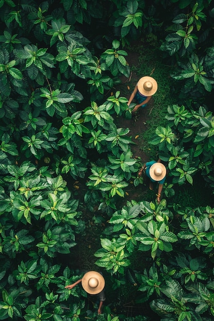 Free photo adult harvesting coffee