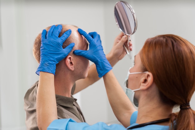 Free Photo adult male having balding problems