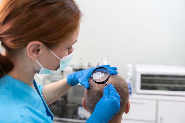 Free Photo adult male having balding problems