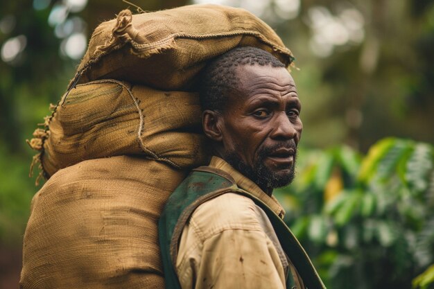 Adult in nature  coffee harvesting