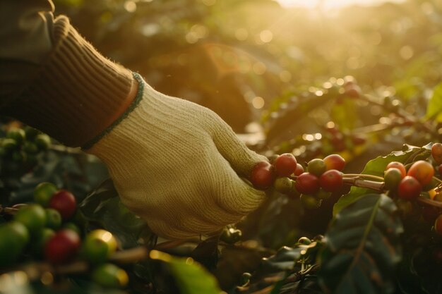 Adult in nature  coffee harvesting