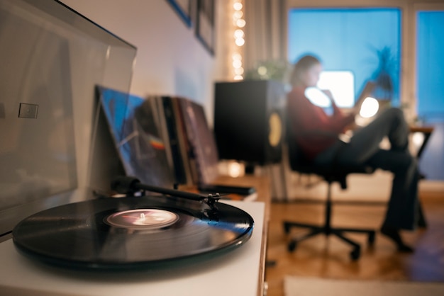 Free photo adult person working at home late at night