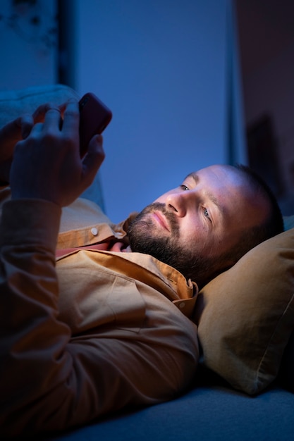 Free photo adult suffering from social media addiction