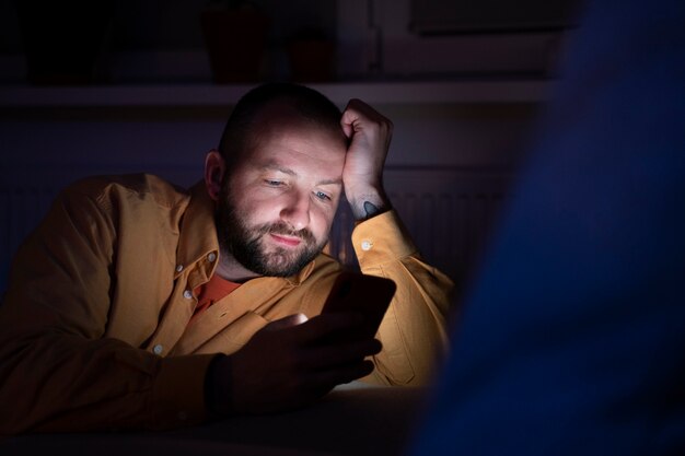 Adult suffering from social media addiction