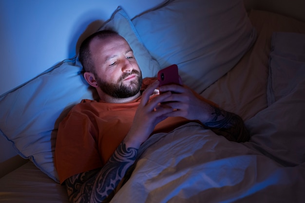 Adult suffering from social media addiction