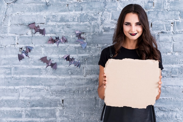 Free photo adult woman ready for halloween