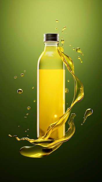 Free photo advertisement for oil with bottle