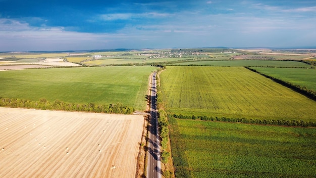 Aerial drone view of nature in Moldova