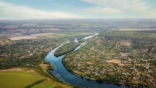 Aerial drone view of nature in Moldova