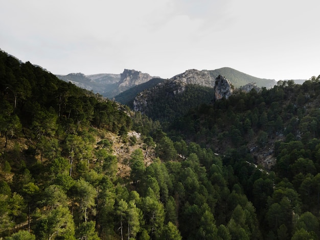 Aerial scenery view of mountains