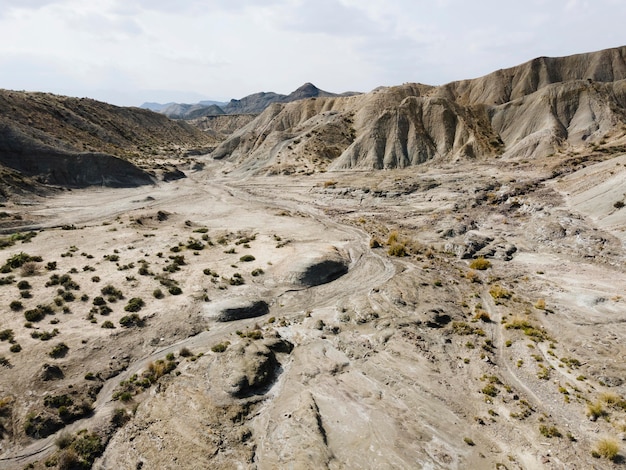 Free photo aerial scenery view of mountains