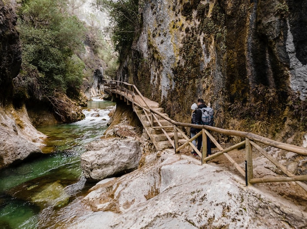 Aerial scenery view of waterfall