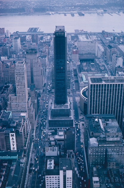 Free Photo aerial shot of a beautiful skyscraper in new york city - great for wallpapers