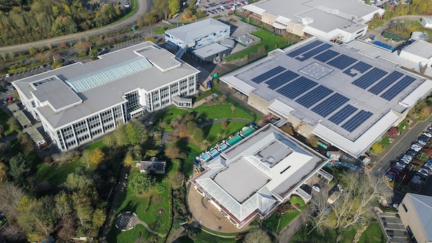 Free Photo aerial shot of industrial buildings in bristol, england