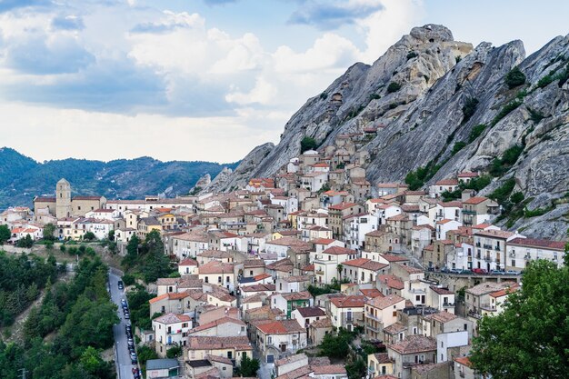 Aerial shot of Pietrapertosa, Basilicata, Italy