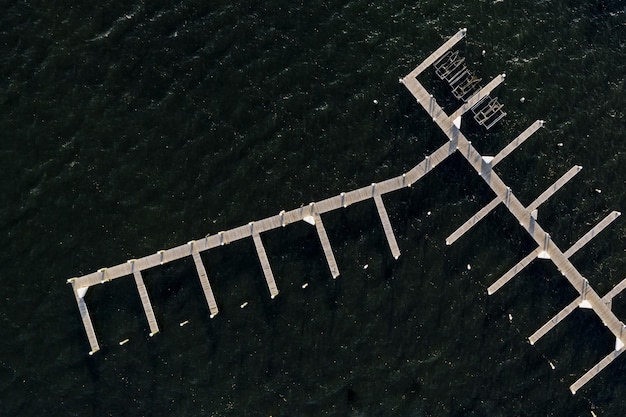 Free Photo aerial shot of a port and piers