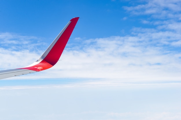 Free photo aerial view of airplane's wing