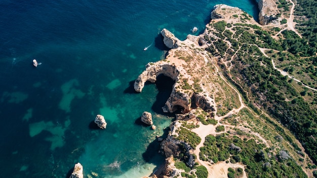 Aerial view of Algarve coast.